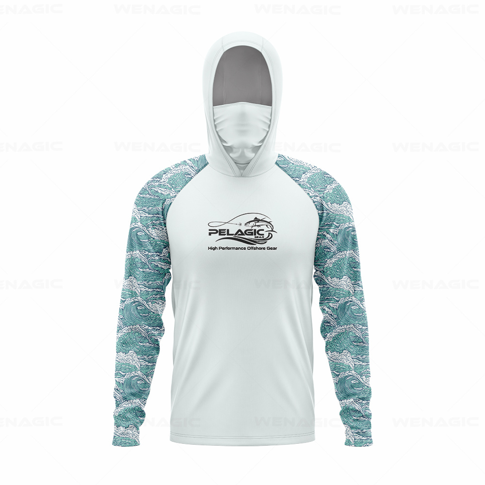 pelagic gear Men Hood Fishing  - Fishing Shirt Uv Protection 评论和价格
