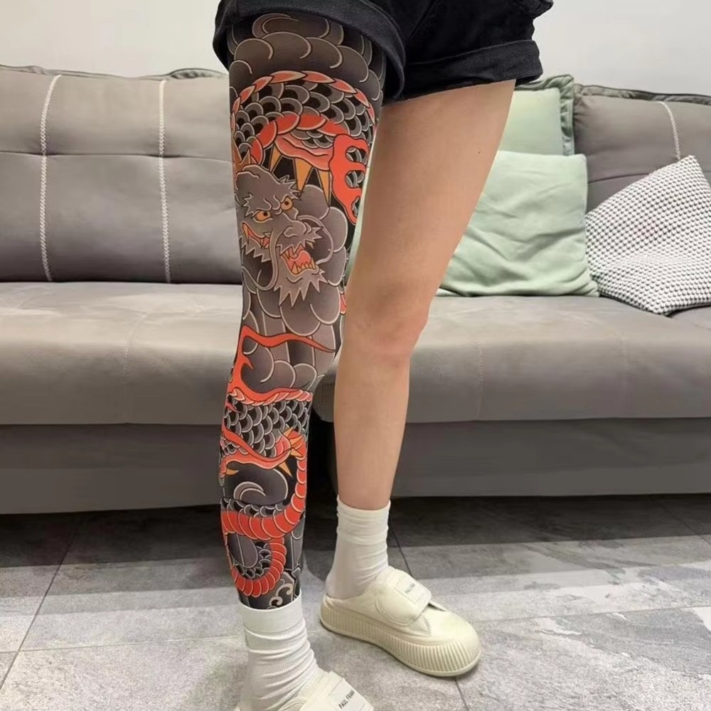 Full Leg Fake Tattoo Socks Pri - Fishing Socks 评论和价格