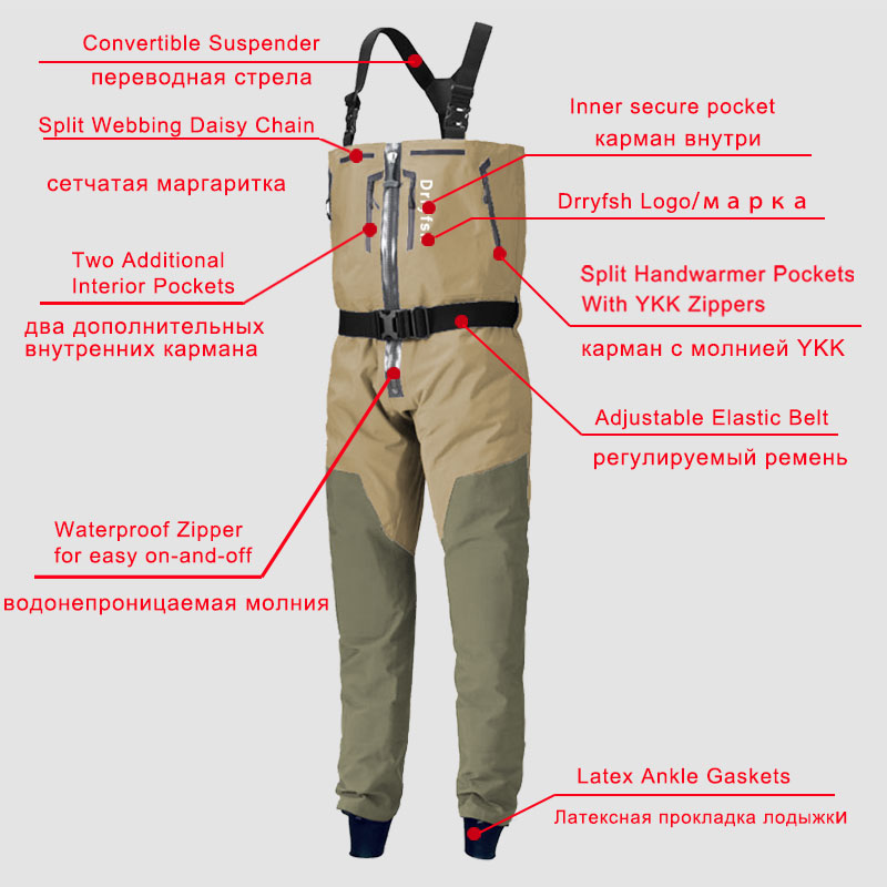 Zippered Waterproof Wader With - Fishing Waders 评论和价格