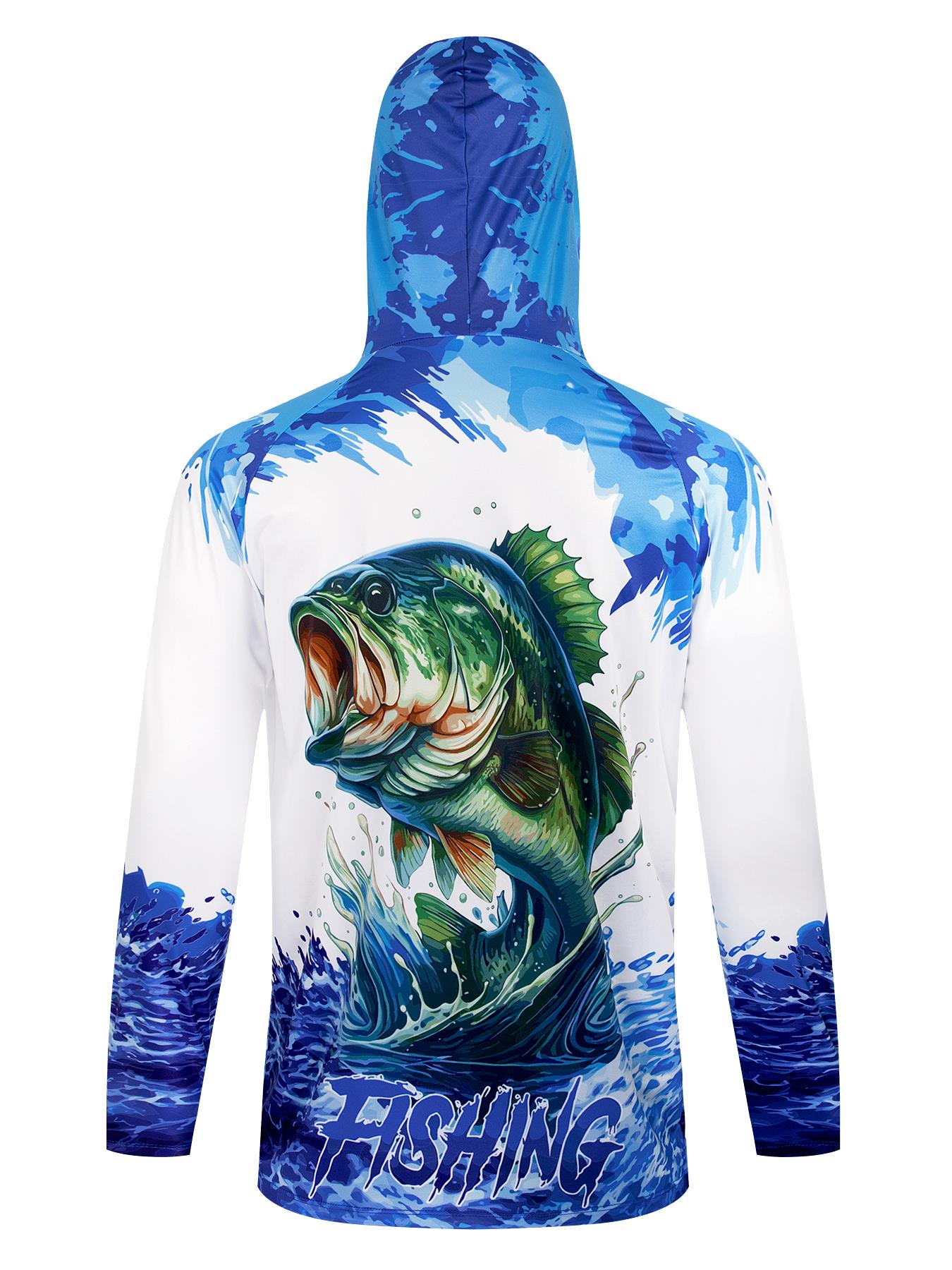 Fishing Hooded Shirt Upf 50 Fi - Fishing Shirt Uv Protection 评论和价格